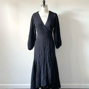 Handmade Black Swing Wrap Dress